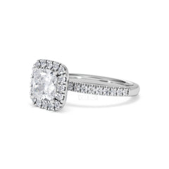 2.05ct Beatrice Lab Diamond Halo Engagement Ring in Platinum F/VS1