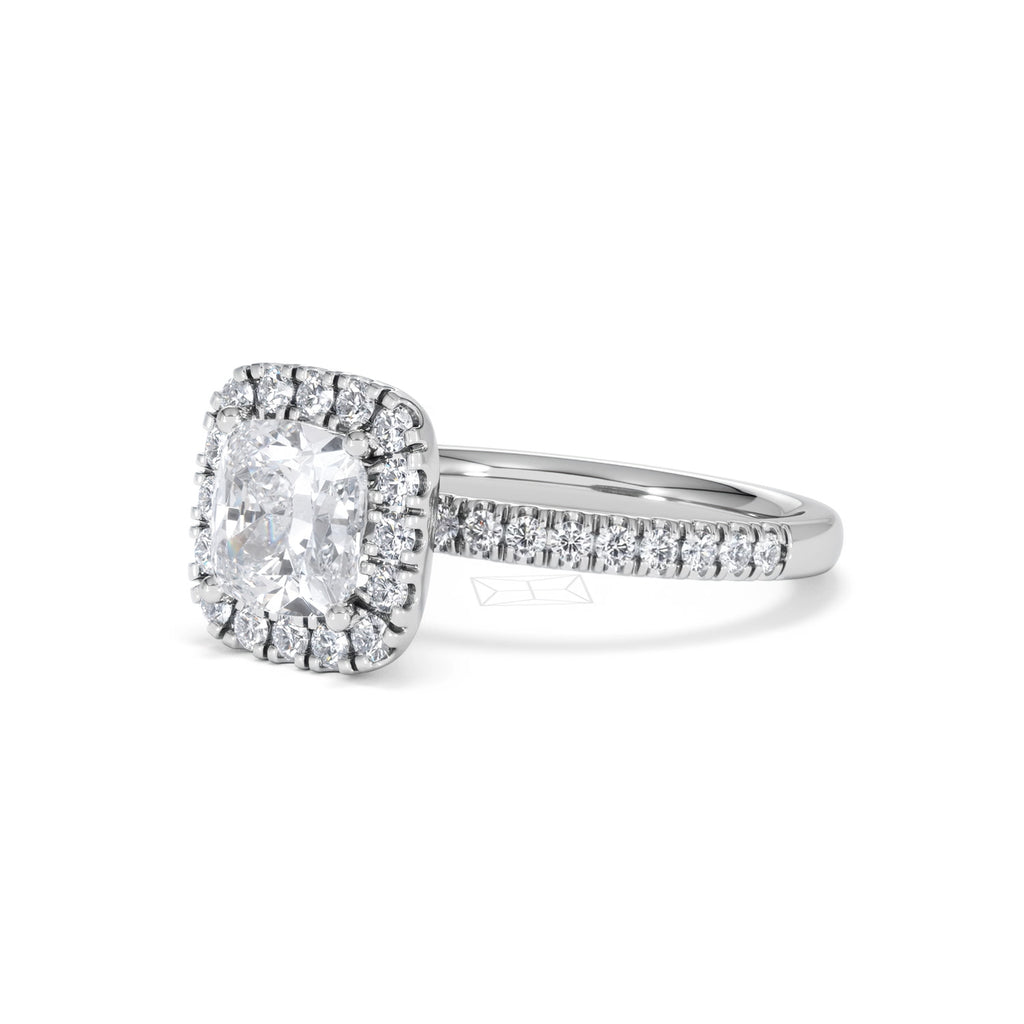 2.05ct Beatrice Lab Diamond Halo Engagement Ring in Platinum F/VS1