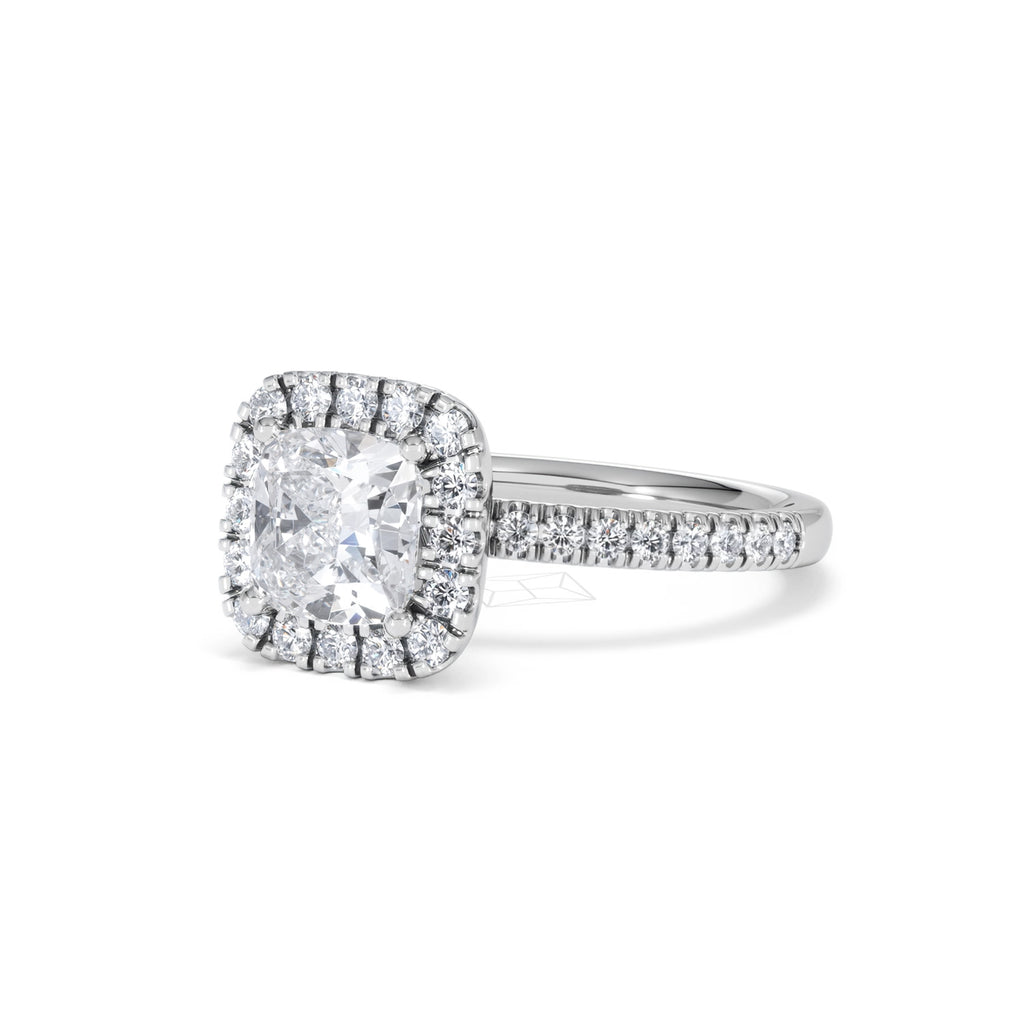 2.05ct Beatrice Lab Diamond Halo Engagement Ring in Platinum F/VS1