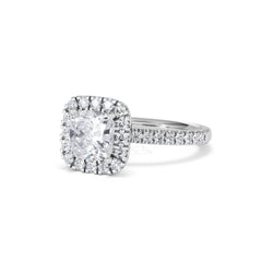 2.05ct Beatrice Lab Diamond Halo Engagement Ring in Platinum F/VS1