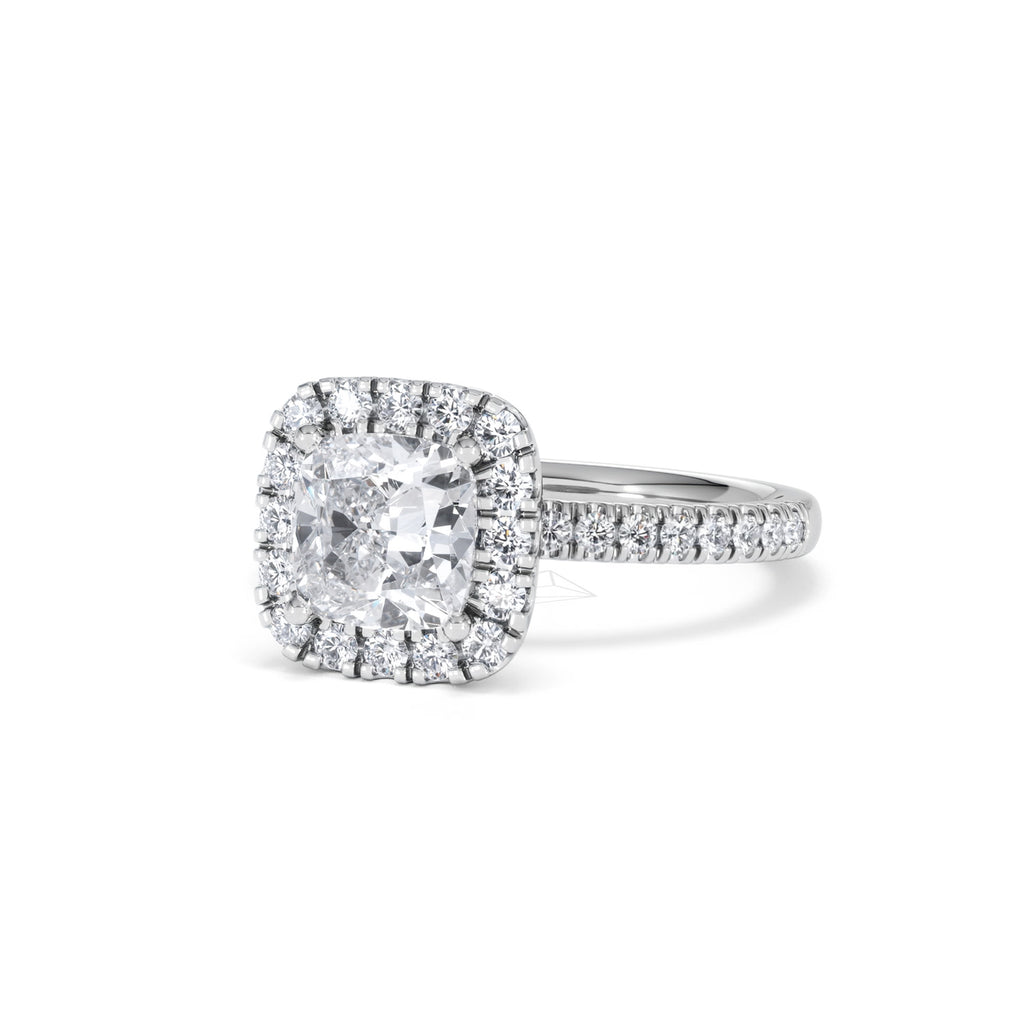2.05ct Beatrice Lab Diamond Halo Engagement Ring in Platinum F/VS1