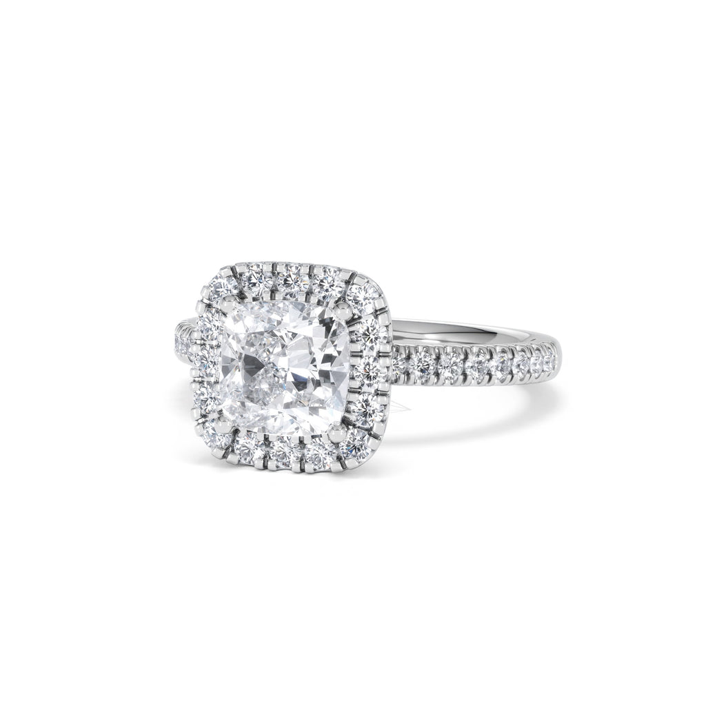 2.05ct Beatrice Lab Diamond Halo Engagement Ring in Platinum F/VS1