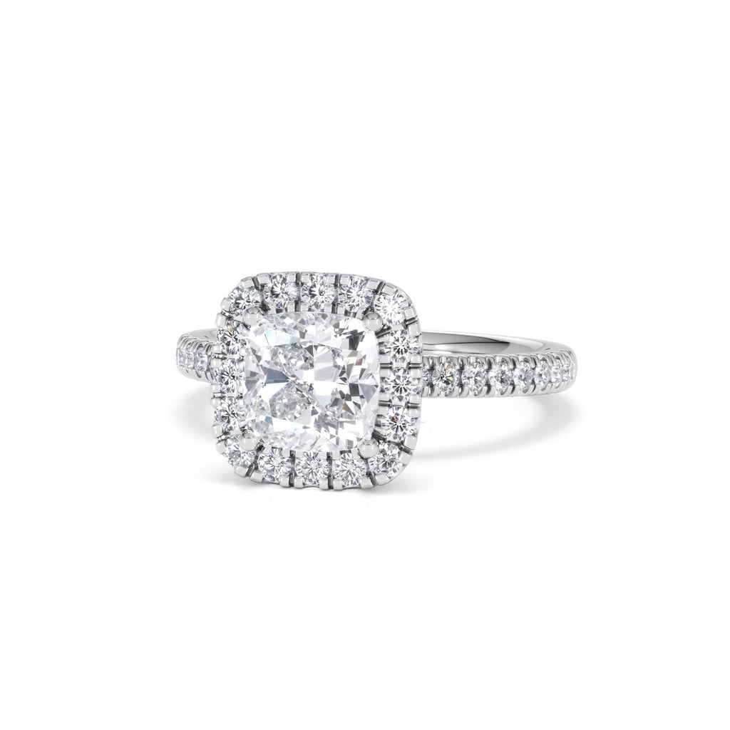2.05ct Beatrice Lab Diamond Halo Engagement Ring in Platinum F/VS1