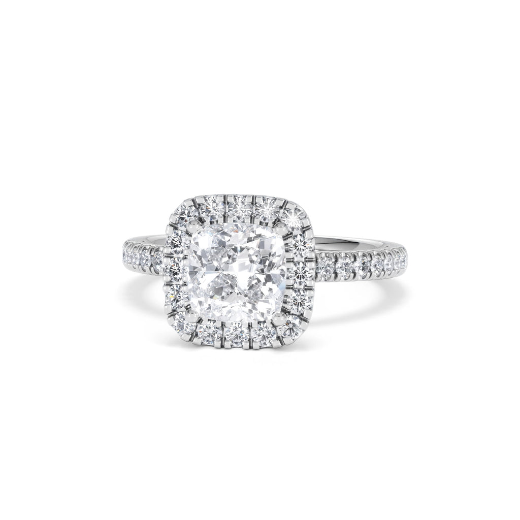 2.05ct Beatrice Lab Diamond Halo Engagement Ring in Platinum F/VS1