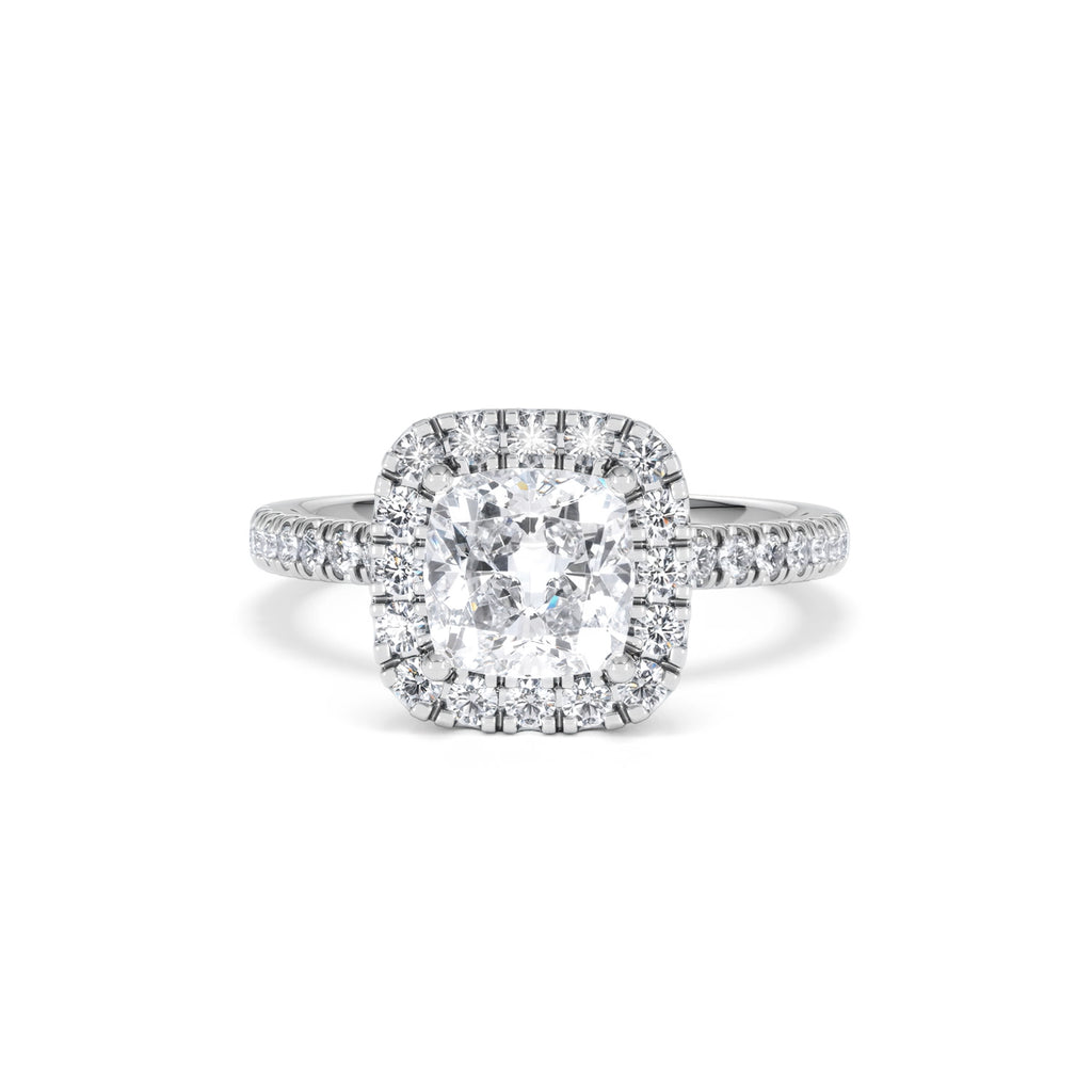 2.05ct Beatrice Lab Diamond Halo Engagement Ring in Platinum F/VS1