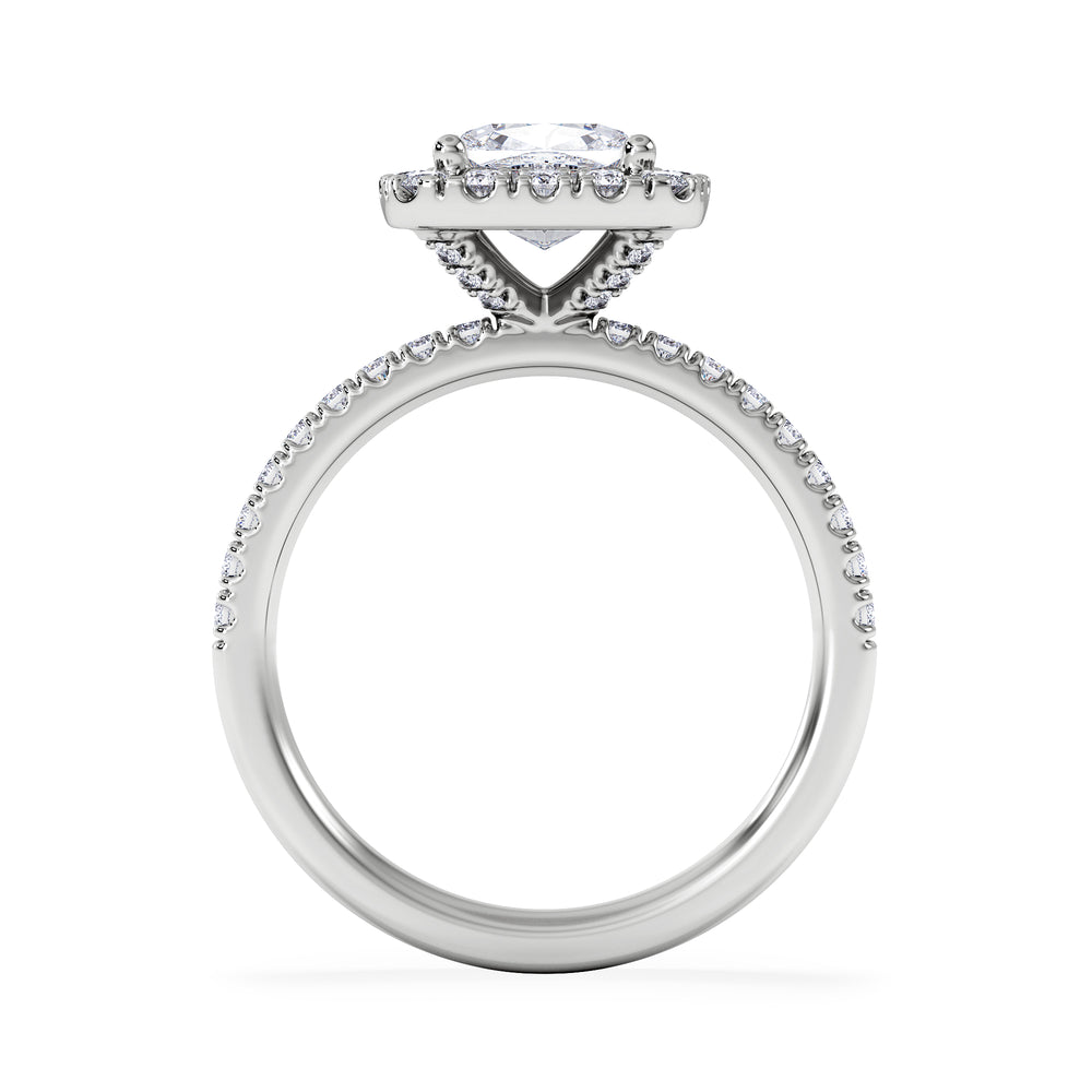 2.05ct Beatrice Lab Diamond Halo Engagement Ring in Platinum F/VS1