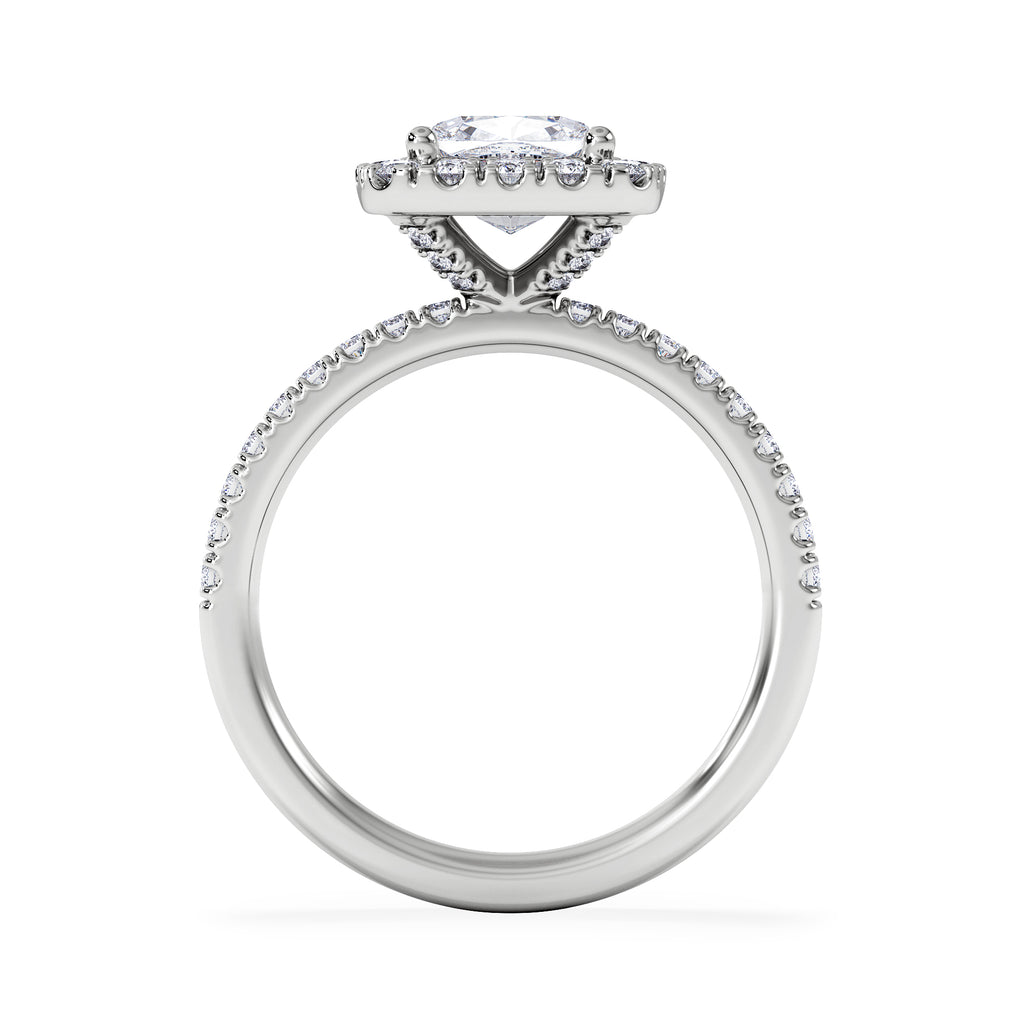 2.05ct Beatrice Lab Diamond Halo Engagement Ring in Platinum F/VS1