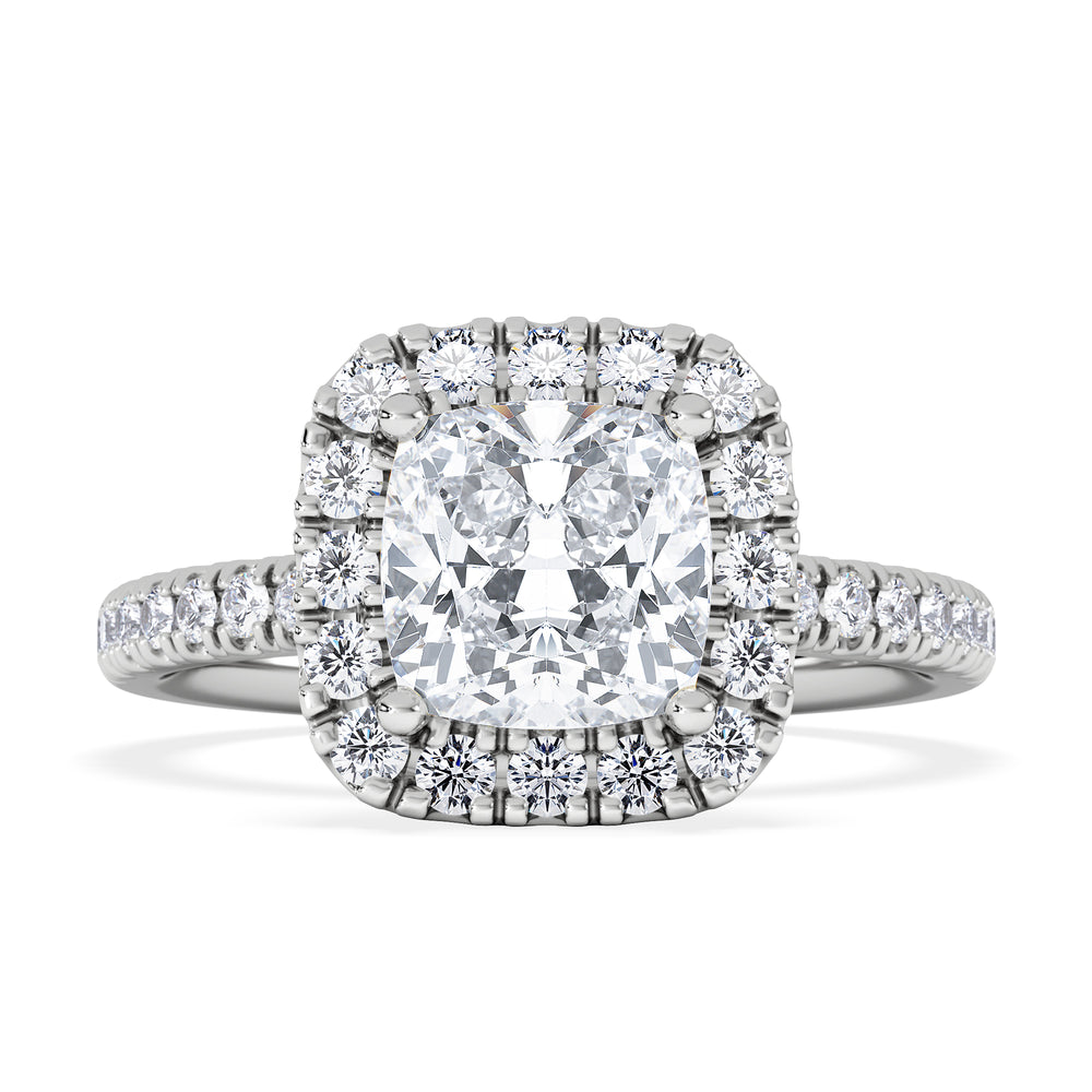 2.05ct Beatrice Lab Diamond Halo Engagement Ring in Platinum F/VS1