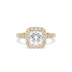 2.05ct Beatrice Lab Diamond Halo Engagement Ring in 18K Gold F/VS1
