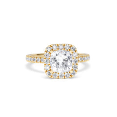 2.05ct Beatrice Lab Diamond Halo Engagement Ring in 18K Gold F/VS1