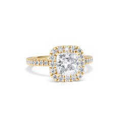 2.05ct Beatrice Lab Diamond Halo Engagement Ring in 18K Gold F/VS1