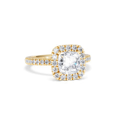 2.05ct Beatrice Lab Diamond Halo Engagement Ring in 18K Gold F/VS1