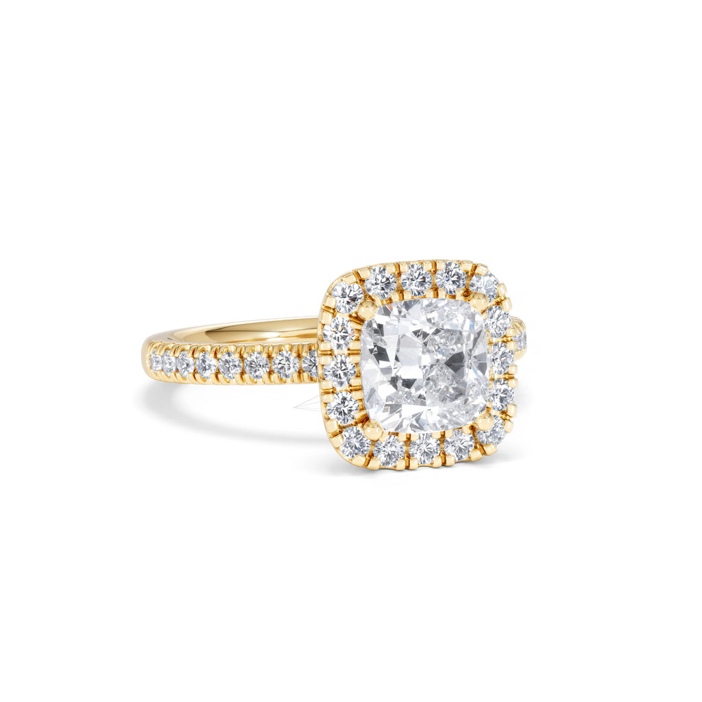 2.05ct Beatrice Lab Diamond Halo Engagement Ring in 18K Gold F/VS1