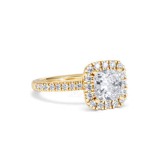 2.05ct Beatrice Lab Diamond Halo Engagement Ring in 18K Gold F/VS1