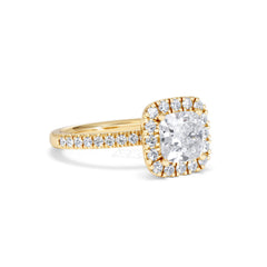 2.05ct Beatrice Lab Diamond Halo Engagement Ring in 18K Gold F/VS1
