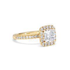 2.05ct Beatrice Lab Diamond Halo Engagement Ring in 18K Gold F/VS1