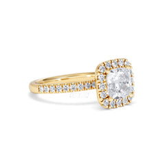 2.05ct Beatrice Lab Diamond Halo Engagement Ring in 18K Gold F/VS1
