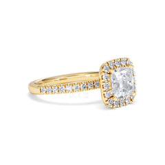 2.05ct Beatrice Lab Diamond Halo Engagement Ring in 18K Gold F/VS1