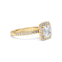 2.05ct Beatrice Lab Diamond Halo Engagement Ring in 18K Gold F/VS1