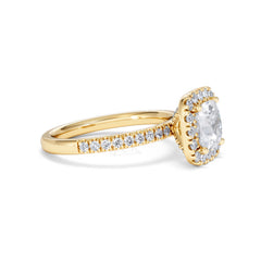 2.05ct Beatrice Lab Diamond Halo Engagement Ring in 18K Gold F/VS1