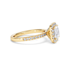2.05ct Beatrice Lab Diamond Halo Engagement Ring in 18K Gold F/VS1
