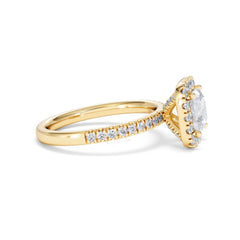 2.05ct Beatrice Lab Diamond Halo Engagement Ring in 18K Gold F/VS1