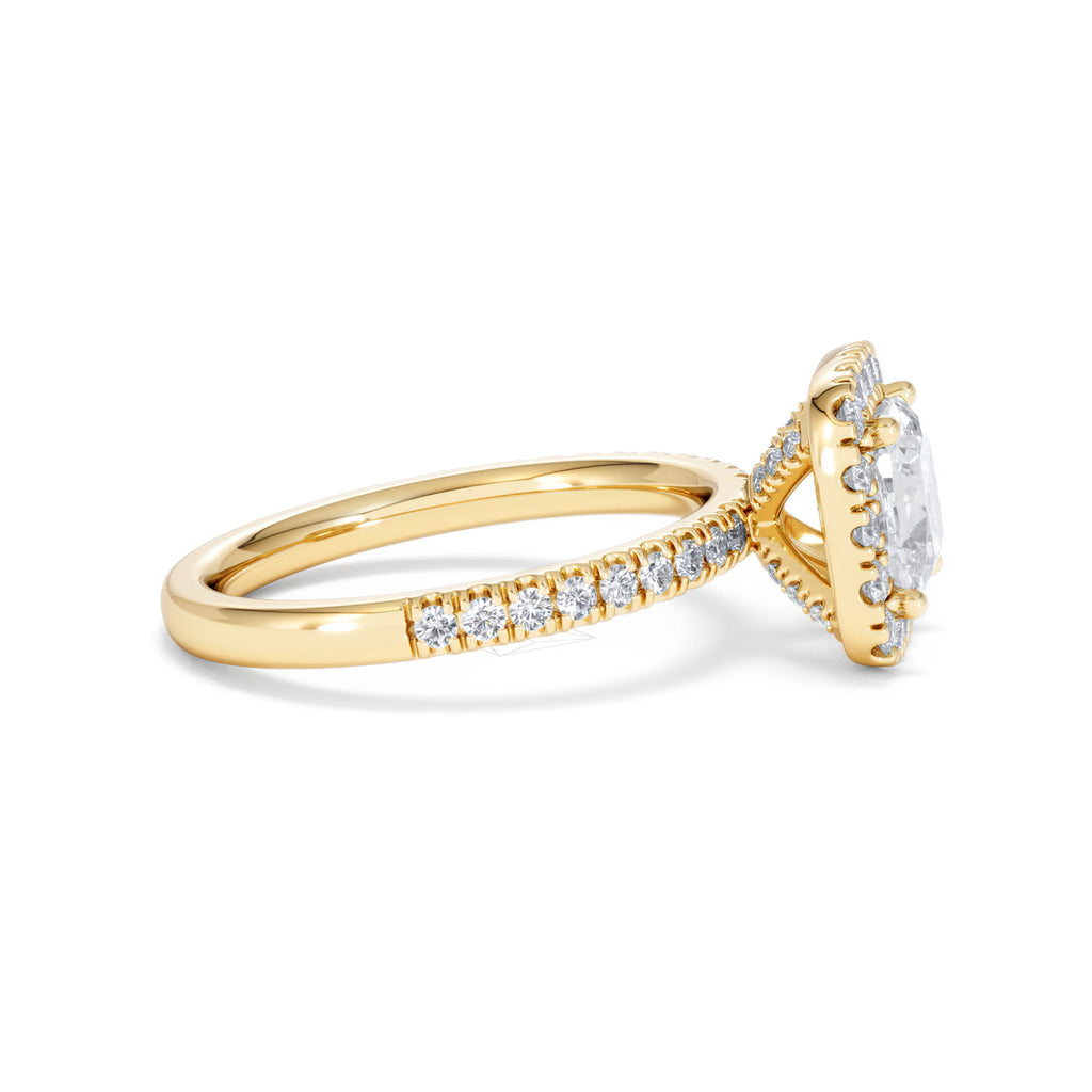 2.05ct Beatrice Lab Diamond Halo Engagement Ring in 18K Gold F/VS1
