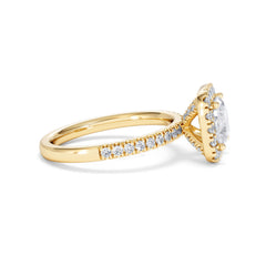 2.05ct Beatrice Lab Diamond Halo Engagement Ring in 18K Gold F/VS1