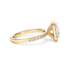 2.05ct Beatrice Lab Diamond Halo Engagement Ring in 18K Gold F/VS1