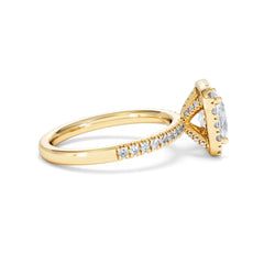 2.05ct Beatrice Lab Diamond Halo Engagement Ring in 18K Gold F/VS1