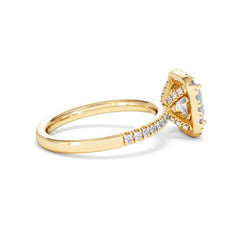 2.05ct Beatrice Lab Diamond Halo Engagement Ring in 18K Gold F/VS1
