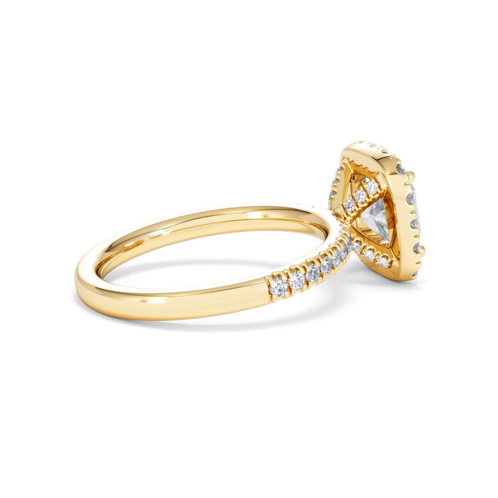 2.05ct Beatrice Lab Diamond Halo Engagement Ring in 18K Gold F/VS1