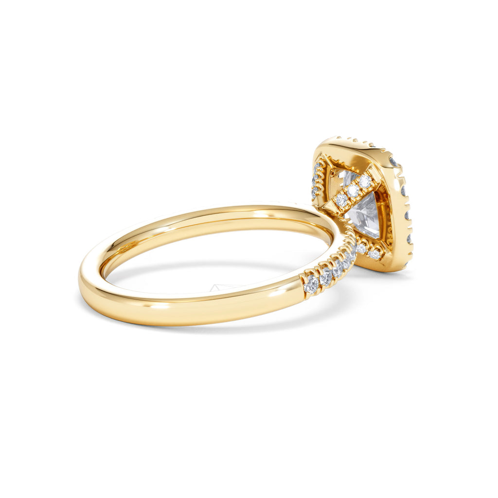 2.05ct Beatrice Lab Diamond Halo Engagement Ring in 18K Gold F/VS1