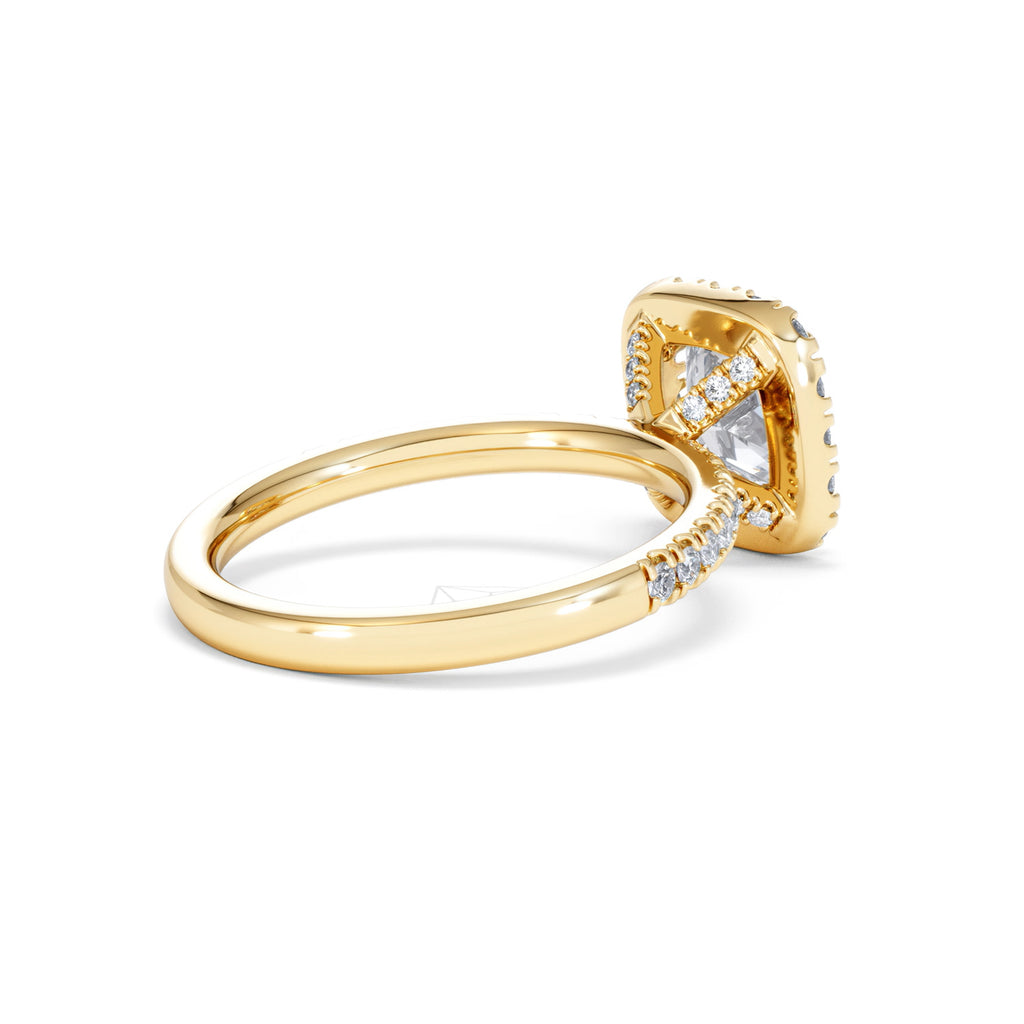 2.05ct Beatrice Lab Diamond Halo Engagement Ring in 18K Gold F/VS1