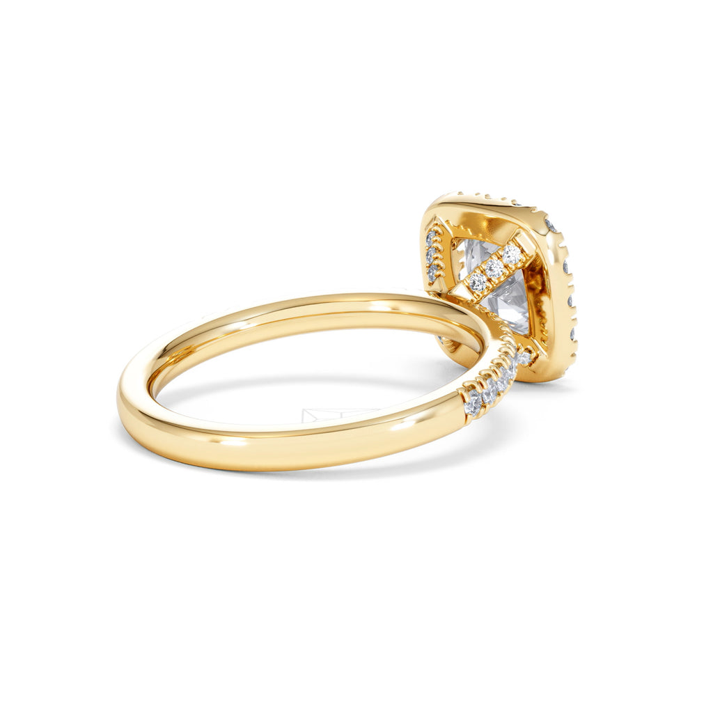 2.05ct Beatrice Lab Diamond Halo Engagement Ring in 18K Gold F/VS1