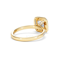 2.05ct Beatrice Lab Diamond Halo Engagement Ring in 18K Gold F/VS1