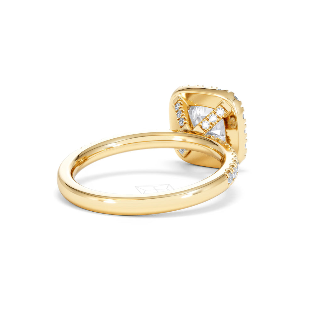 2.05ct Beatrice Lab Diamond Halo Engagement Ring in 18K Gold F/VS1