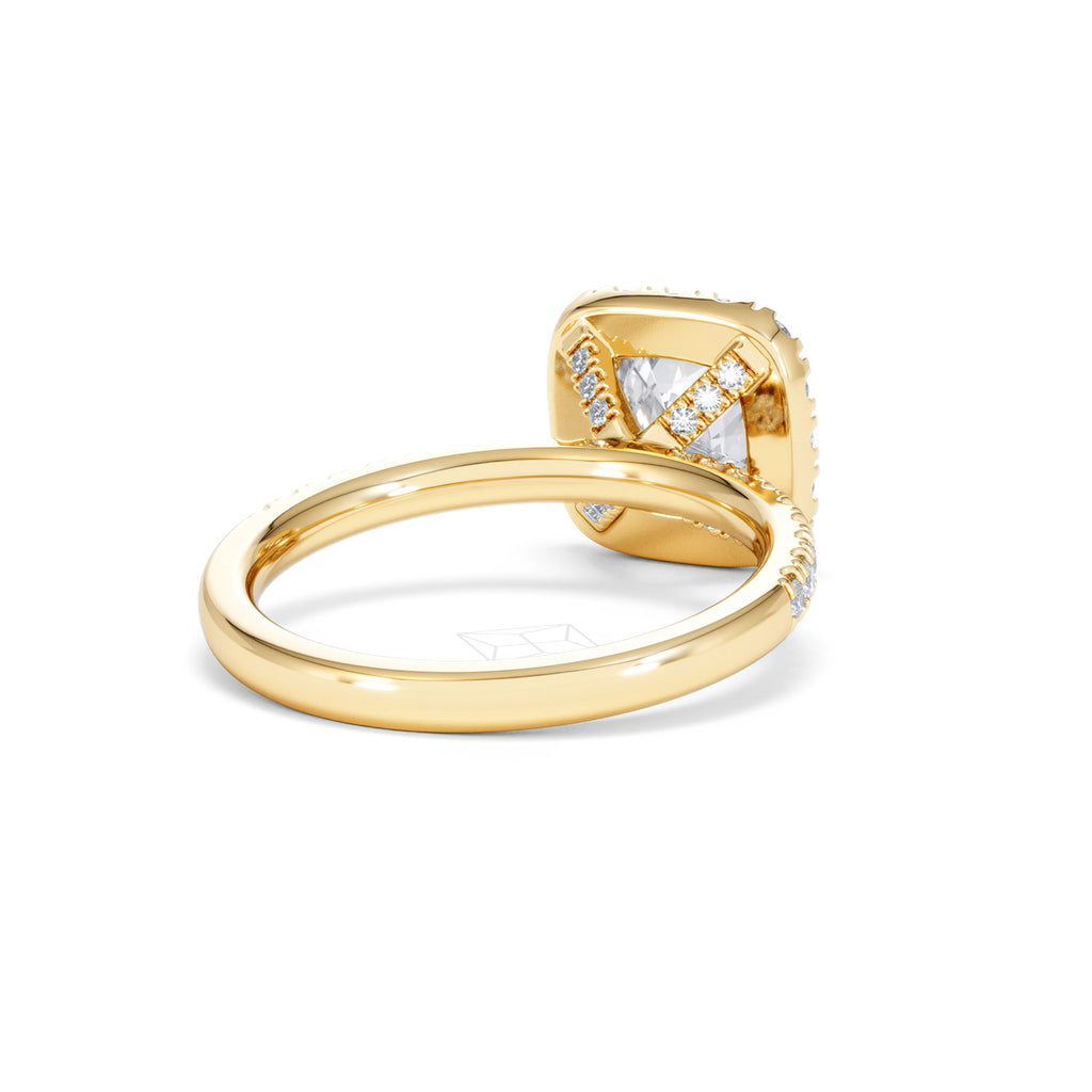 2.05ct Beatrice Lab Diamond Halo Engagement Ring in 18K Gold F/VS1