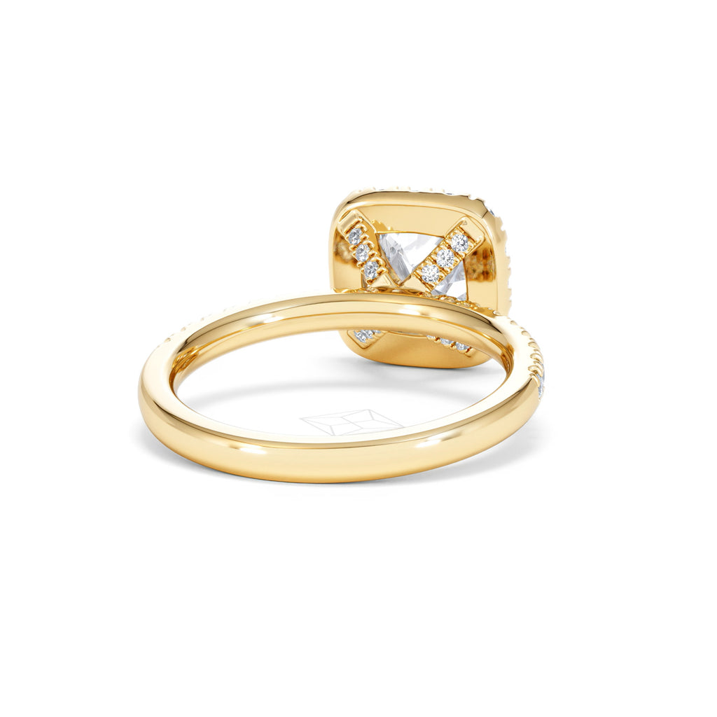 2.05ct Beatrice Lab Diamond Halo Engagement Ring in 18K Gold F/VS1