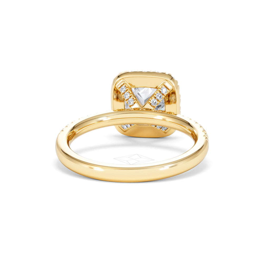 2.05ct Beatrice Lab Diamond Halo Engagement Ring in 18K Gold F/VS1