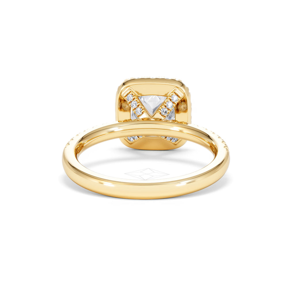 2.05ct Beatrice Lab Diamond Halo Engagement Ring in 18K Gold F/VS1