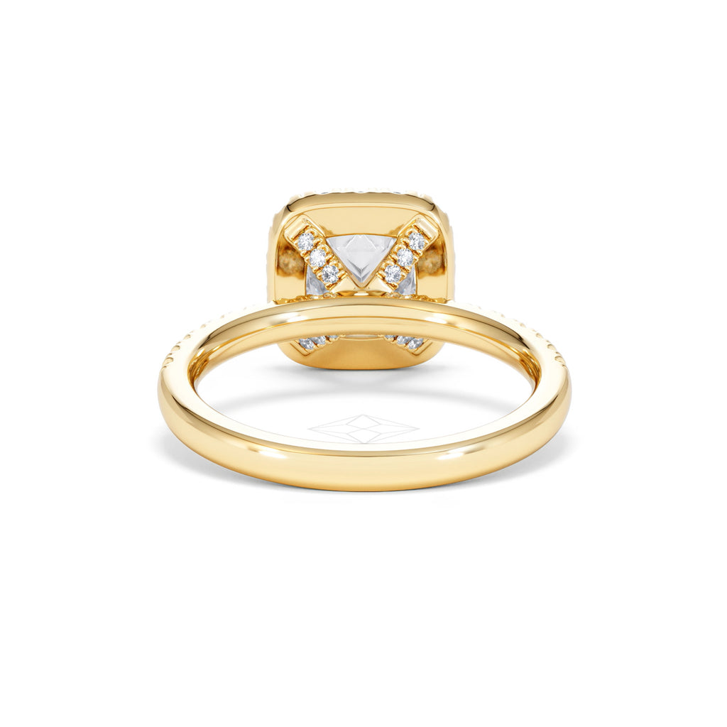 2.05ct Beatrice Lab Diamond Halo Engagement Ring in 18K Gold F/VS1