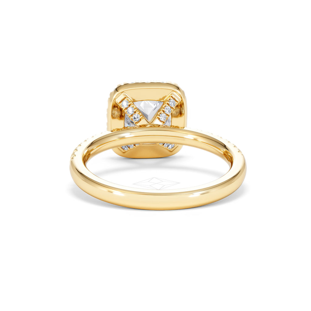 2.05ct Beatrice Lab Diamond Halo Engagement Ring in 18K Gold F/VS1