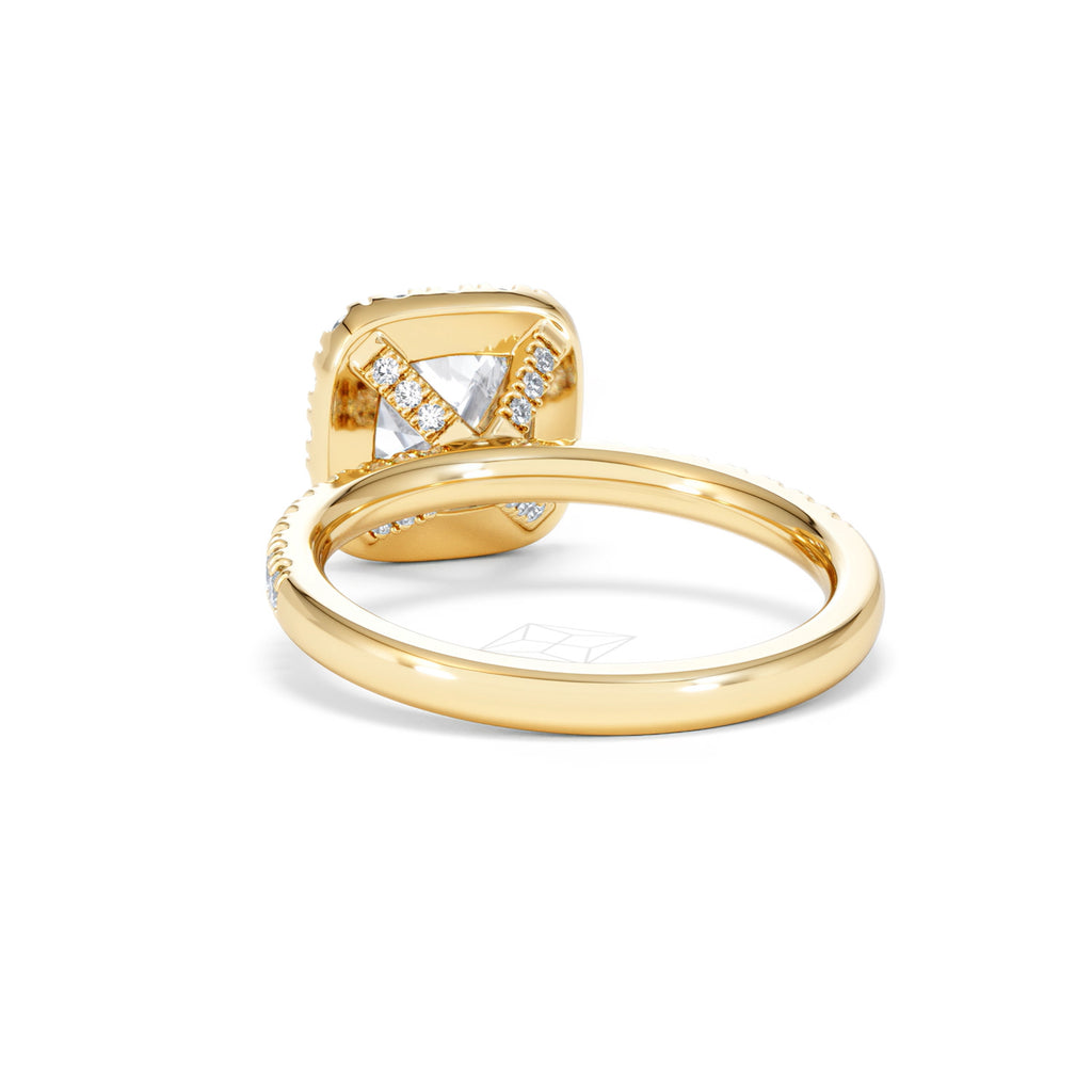 2.05ct Beatrice Lab Diamond Halo Engagement Ring in 18K Gold F/VS1