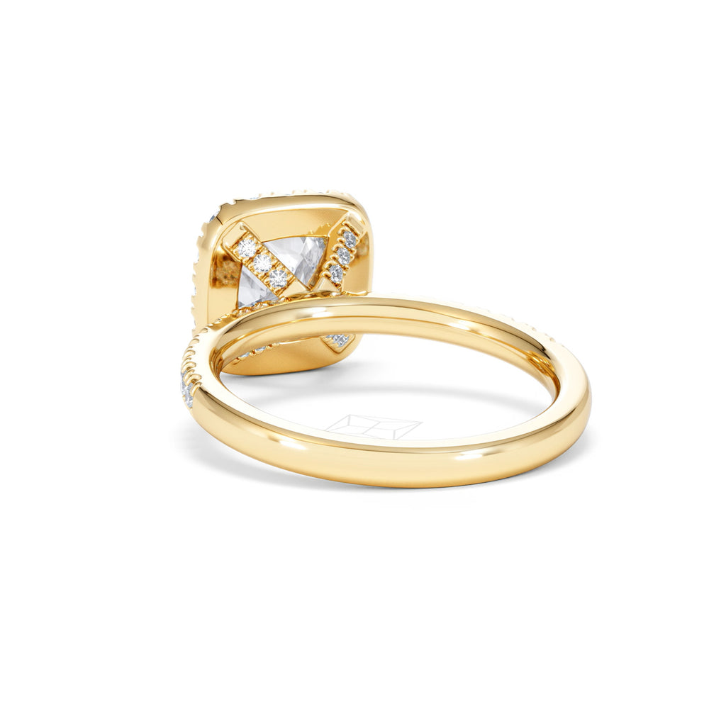 2.05ct Beatrice Lab Diamond Halo Engagement Ring in 18K Gold F/VS1