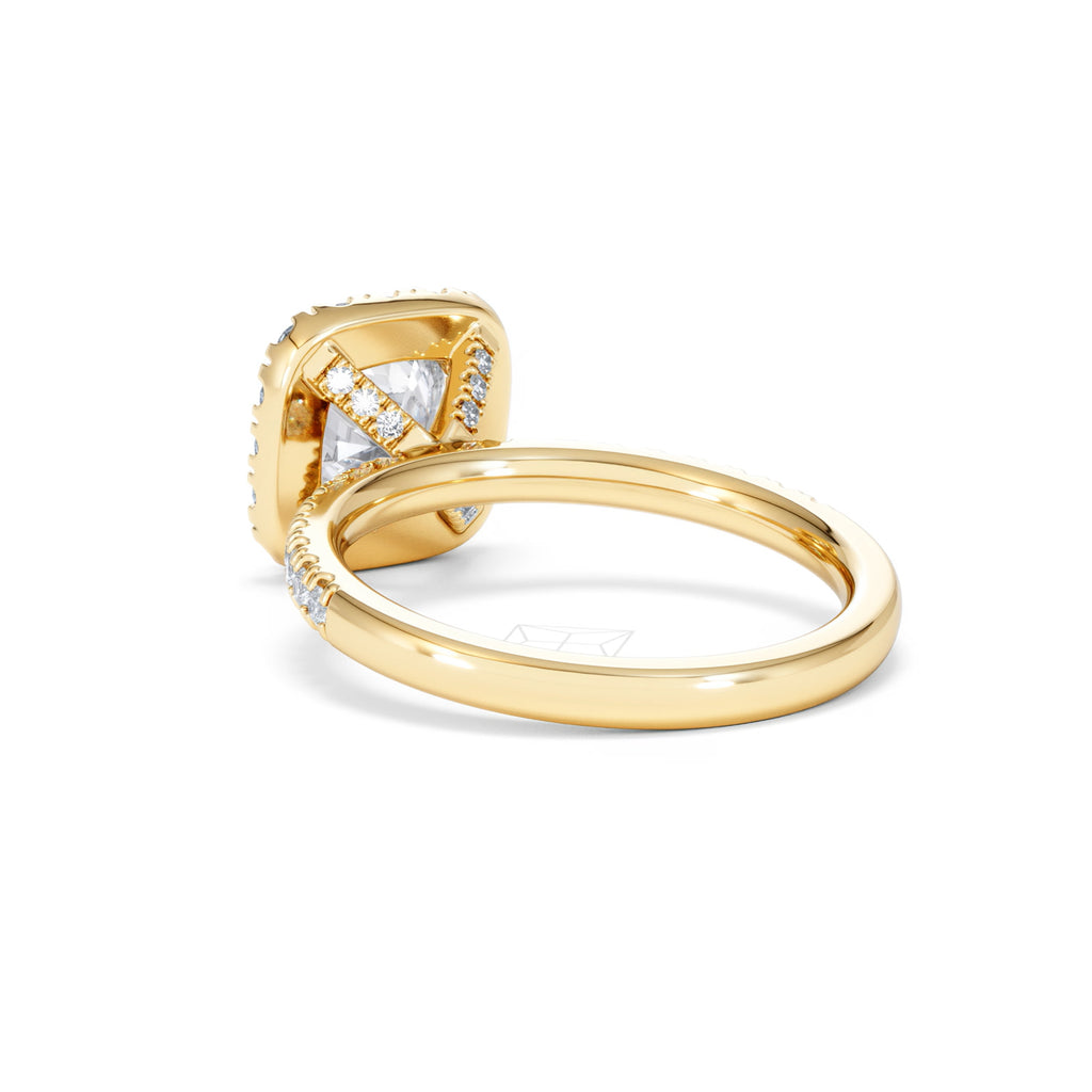 2.05ct Beatrice Lab Diamond Halo Engagement Ring in 18K Gold F/VS1