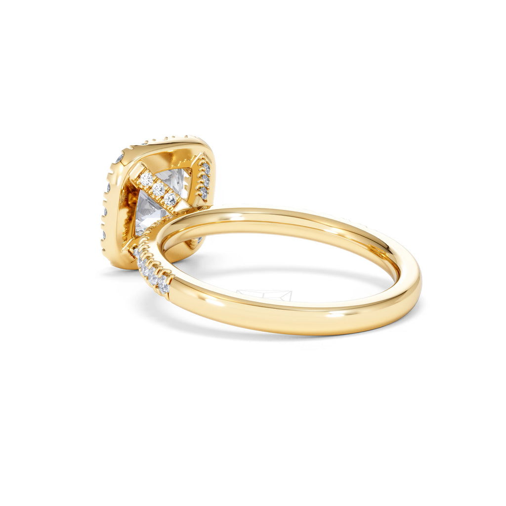 2.05ct Beatrice Lab Diamond Halo Engagement Ring in 18K Gold F/VS1