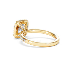 2.05ct Beatrice Lab Diamond Halo Engagement Ring in 18K Gold F/VS1