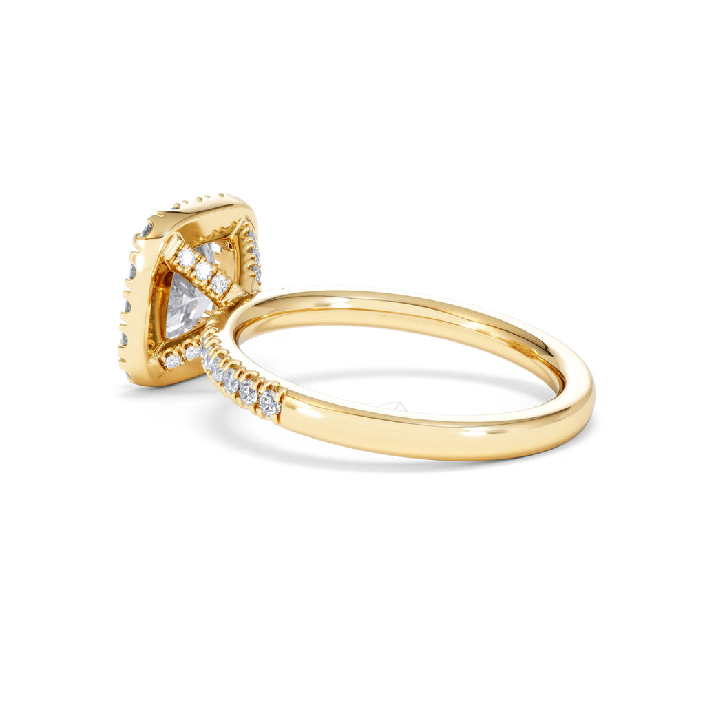 2.05ct Beatrice Lab Diamond Halo Engagement Ring in 18K Gold F/VS1