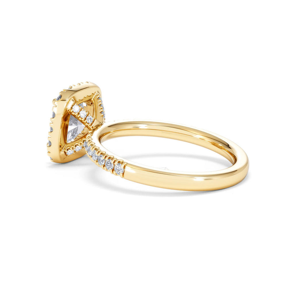 2.05ct Beatrice Lab Diamond Halo Engagement Ring in 18K Gold F/VS1